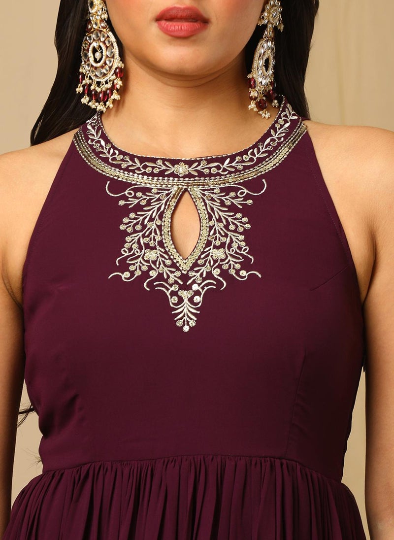 Globus Women Embroidered Flared Maxi Festive Dress - Image 5